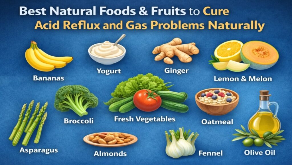 Reverse Gas Se Chutkara: Kya Aapka Khana Ulta Chal Raha Hai? Acid Reflux Ka Scientific aur Desi Ilaaj Best natural foods and fruits to cure acid reflux and gas problems naturally.