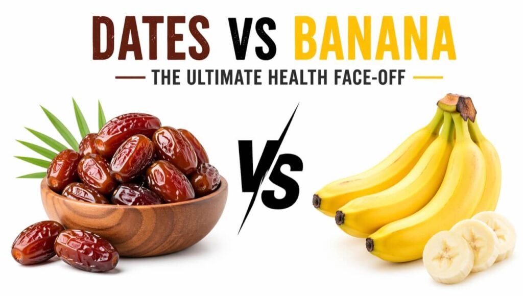  Dates aur Banana ke beech nutrition comparison fitness aur sugar control ke liye.