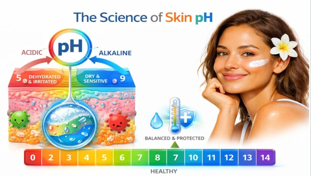  Skin ki acid mantle layer kaise moisture ko andar rakhti hai aur bacteria ko bahar.