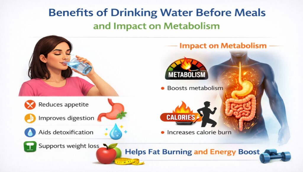 Weight Loss Without Gym:Science + Desi Formula (2026 Updated) Khane se pehle paani peene ke fayde aur metabolism par iska asar.