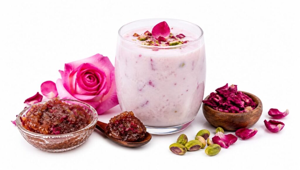 Garmi aur nakseer se bachne ke liye gulkand ka shake.